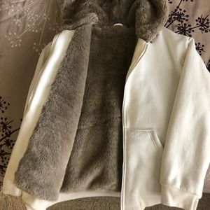 Armani exchange faux fur lined jacket